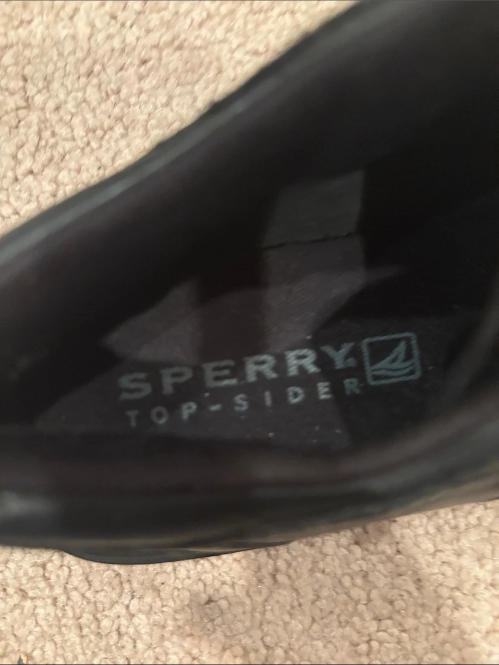Sperry Kids Black Leather Hook-and-Loop School Shoes